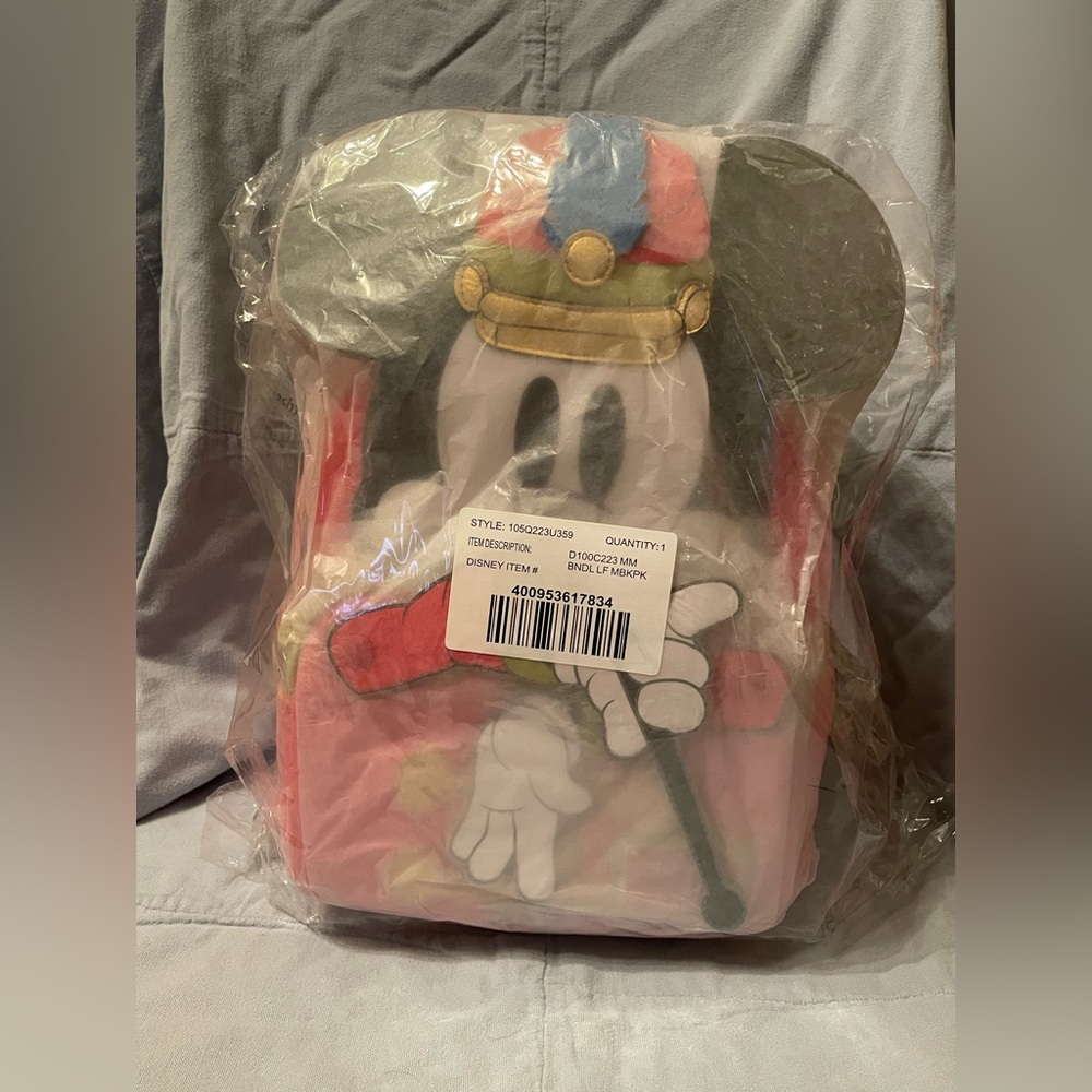 NEW Walt Disney 100 Mickey Conductor with Movable Arms Loungefly Mini Backpack - Picture 2 of 2